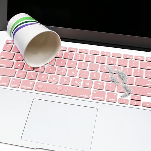 MOSISO Silicone Keyboard Cover Compatible with MacBook Air 13 inch A1466 A1369 2010-2017&Compatible with MacBook Pro 13/15 inch (with/Without Retina Display, 2015 or Older Version), Rose Quartz - color: Rose Quartz