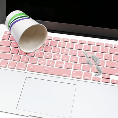 MOSISO Silicone Keyboard Cover Compatible with MacBook Air 13 inch A1466 A1369 2010-2017&Compatible with MacBook Pro 13/15 inch (with/Without Retina Display, 2015 or Older Version), Rose Quartz - color: Rose Quartz