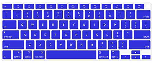 Se7enline Compatible with MacBook Air 13 inch 2018/2019/2020/2021/2022/2023/2024 Keyboard Cover Protector for MacBook Air 13-Inch Touch ID with Retina Display M1 A2337/A2179 US Layout,Deep Blue - color: Deep Blue