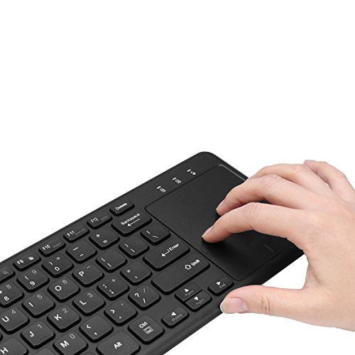 Adesso WKB-4050UB Wireless Keyboard with Built-in Touchpad, 24GHz RF Technology, Ultra-Slim Scissor Switch Keys, 30ft Range, USB Wireless Receiver