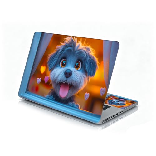 Universal Laptop Skin Sticker Decal, 12"-15.6" Aesthetic Vinyl Wrap, Cute Puppy Love Hearts Waterproof Notebook Cover Art Protector for MacBook HP Dell Lenovo, Fits 13" 14" 15" 15.6" - color: Cute Puppy Love Hearts