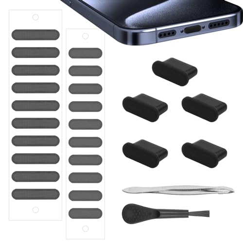 USB C Port Cover for iPhone 15 16 17 Series, USB C Dust Plug Phone Speaker Cover, Phone Charging Port Cleaner for Samsung Galaxy S23, S22 Ultra S21 FE S20, Note 20 and All Type-C Devices