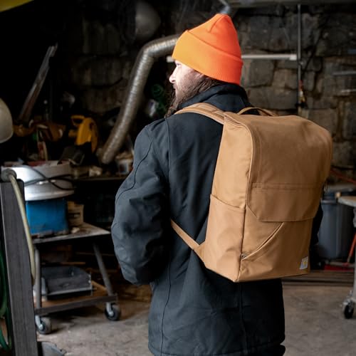 Carhartt 21L Top-Load Backpack, Durable Water Resistant Coated Canvas Base W/ 17" Laptop Sleeve, Port - color: Port