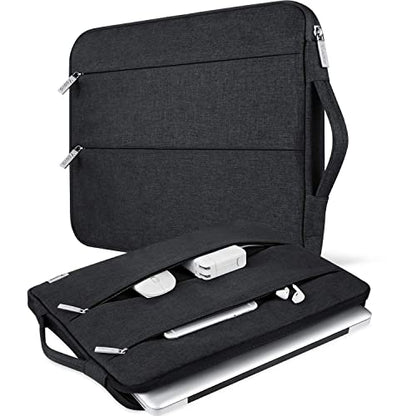 Voova Laptop Sleeve Carrying Case 13 13.6 Inch Compatible with MacBook Air 13 M1/M2/M3/M4, MacBook Pro 13/14, IPad Pro 13, Waterproof Slim Computer Cover Bag, Black - color: Black, size: 12.6-13.6 Inch