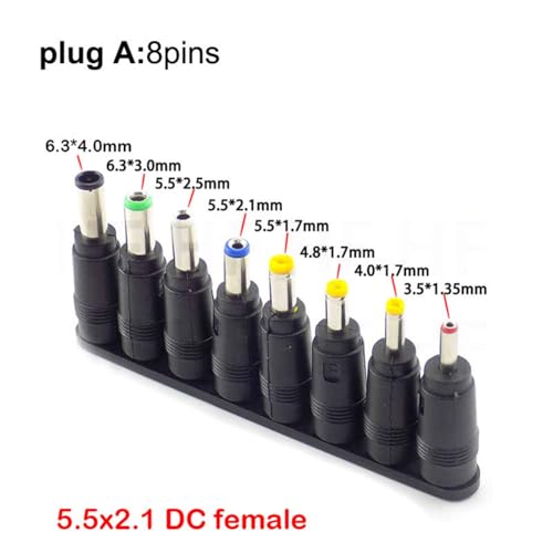 Multifunctional Power Adapter Set Including 8pcs/10pcs Connectors Conversion Adapters for Laptops Notebook Laptop Adapter - color: 8 piece set A