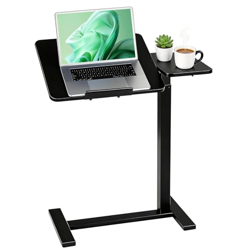 Mobile Standing Desk, Height Adjustable Laptop Desk with Tilting Top | Stable Steel Frame, Smooth Lift Mechanism, Adjustable Tilt Surface, Easy Assembly, Ideal for Home, Office & Dorm, Black - color: Black, style: Tilt Adjustable