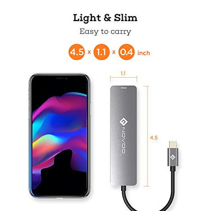 USB C Hub HDMI, MacBook Pro Adapters with 100W PD, NOVOO 6 in 1 Adapter 4K to HDMI, 2 USB 3.0 Ports and SD/TF Cards Reader for iPad Pro/MacBook Pro Air/Type C Devices - style: 6-in-1