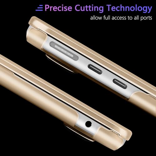 MEEgoodo for MacBook Air M5/M4/M3/M2 13 inch Case 2026-2022, Fit Model A3449/A3240/A3113/A2681, Flexible Case for MacBook Air 13.6 inch with TPU Keyboard Cover & Webcam Cover & OTG Adapter, Peach Fuzz - color: Peach Fuzz