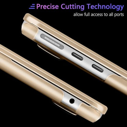 MEEgoodo for MacBook Air M5/M4/M3/M2 13 inch Case 2026-2022, Fit Model A3449/A3240/A3113/A2681, Flexible Case for MacBook Air 13.6 inch with TPU Keyboard Cover & Webcam Cover & OTG Adapter, Peach Fuzz - color: Peach Fuzz