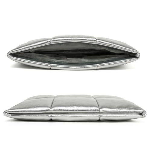 13.3-14 Inch Puffy Laptop Sleeve, Sliver | Compatible with MacBook Pro 14 M5 M4/M3/M2/M1 Pro/Max 2026-2021, MacBook Air M4 M5 2025 M3 M2 M1 - color: Silver, size: For 13"-14" MBA/MAP M4 M3 M2 M1
