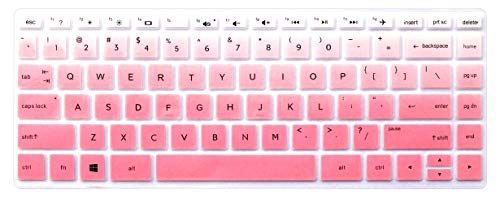 Silicone Keyboard Skin Compatible for 14" HP Pavilion x360 14M-BA 14M-CD 14-BF 14M-BW 14-CM 14-CF 14M-CF0020UR 14-CF0014DX 14M- CD0001DX Series (esc ctrl Keys are Square Angles) (Ombre Pink) - color: Ombre Pink