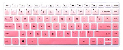 Silicone Keyboard Skin Compatible for 14" HP Pavilion x360 14M-BA 14M-CD 14-BF 14M-BW 14-CM 14-CF 14M-CF0020UR 14-CF0014DX 14M- CD0001DX Series (esc ctrl Keys are Square Angles) (Ombre Pink) - color: Ombre Pink
