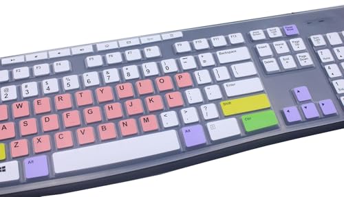 Ultra Thin Desktop PC Silicone Keyboard Cover Skin Protector Compatible for Logitech MK295 MK275 MK270 Wireless Keyboard, Logitech K200 K260 K270 MK200 MK260 Keyboard (Pink & White) - color: PInk & White