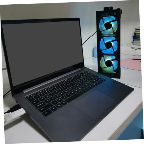 POPETPOP RGB Adjustable Speed Laptop Cooling Pad with Aluminum Heightened Stand, Professional Notebook Cooler for Gaming and Office Use