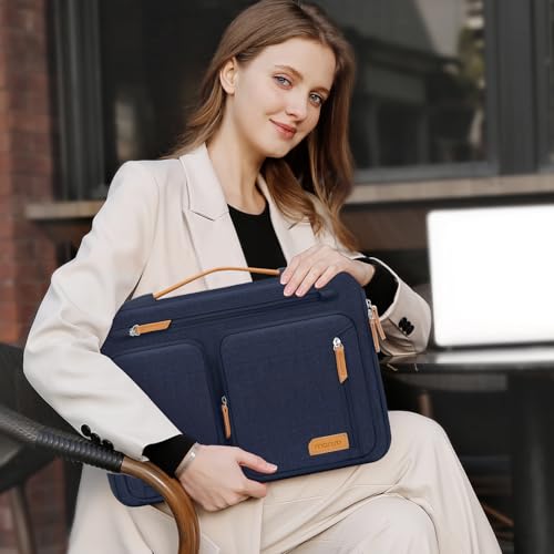 MOSISO 360 Protective Laptop Case 13.3 inch, 13-13.3 inch Laptop Sleeve | Compatible with MacBook Air/Pro 13/14, HP Dell Acer, Side Open Carrying Computer Bag with 5 Accessory Pockets&Belt, Navy Blue - color: Navy Blue, size: 13.3 inch
