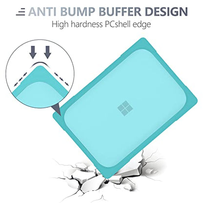 Batianda Durable Stand Case for Microsoft Surface Laptop 13.5 Inch, Blue | Fits Surface Laptop 3/4/5 13.5" with Alcantara Palm Rest, Heavy Duty Ergonomic Foldable Stand, TPU Bumper, Matte Hard Shell - color: Light blue, size: with Alcantara material Palm