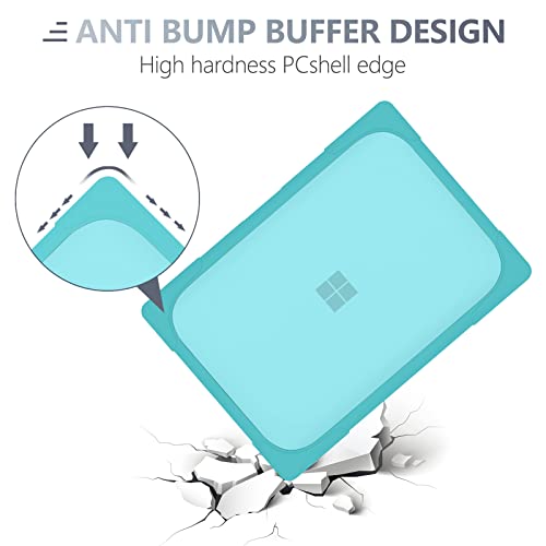 Batianda Durable Stand Case for Microsoft Surface Laptop 13.5 Inch, Blue | Fits Surface Laptop 3/4/5 13.5" with Alcantara Palm Rest, Heavy Duty Ergonomic Foldable Stand, TPU Bumper, Matte Hard Shell - color: Light blue, size: with Alcantara material Palm