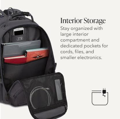 SWISSGEAR 1900 ScanSmart Laptop Backpack, Fits Most 17-Inch Laptops, TSA-Friendly Lay-Flat Design, RFID Protection, and Tablet Pocket, Black, 31L, 18.5-Inch - color: Charcoal