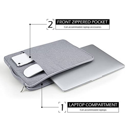 15 Inch Laptop Sleeve Case Carrying Bag Compatible with MacBook Air 15 inch M4 M3 M2/Pro 15 A1707 A1990, Waterproof Chromebook Cover Computer Zipper Pouch with Handle Pocket, Gray - color: Gray, size: 15"-15.4"