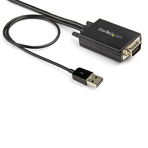 StarTech 6ft (2m) VGA to HDMI Converter Cable, USB Audio (VGA2HDMM2M) | Analog to digital video adapter cable, Connect VGA PC to HDMI display, Male to male, Up to 1080p 60Hz - size: 2m