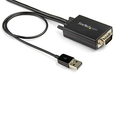 StarTech 6ft (2m) VGA to HDMI Converter Cable, USB Audio (VGA2HDMM2M) | Analog to digital video adapter cable, Connect VGA PC to HDMI display, Male to male, Up to 1080p 60Hz - size: 2m