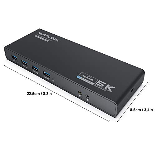 WAVLINK Universal Displaylink Docking Station Dual Monitor | 65W PD Charging for Laptop Windows/ Mac, MacBook Neo/ Air/ Pro,Dual HDMI/ DisplayPort,Gigabit Ethernet, 6 USB 3.0, Audio/Mic