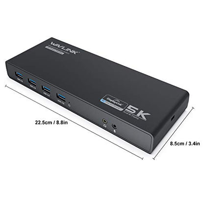 WAVLINK Universal Displaylink Docking Station Dual Monitor | 65W PD Charging for Laptop Windows/ Mac, MacBook Neo/ Air/ Pro,Dual HDMI/ DisplayPort,Gigabit Ethernet, 6 USB 3.0, Audio/Mic
