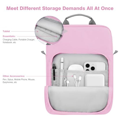 Dadanism 9-11 Inch Tablet Sleeve Bag Carrying Case with Shoulder Strap | Fits iPad (A16) 11", iPad 10th Gen 10.9", iPad Air M4/Pro M5 11", iPad 9/8/7th 10.2", Galaxy Tab A11+ Plus 11", Flowers Pink - color: Flowers Pink, size: 9-11 Inch