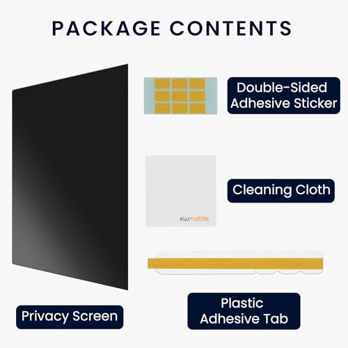 kwmobile Laptop Privacy Screen for 13.3" Laptop (16:9) 294x165mm - Computer Privacy Screen Shield - Laptop Monitor Protector - Anti Glare and Blue Light Blocking