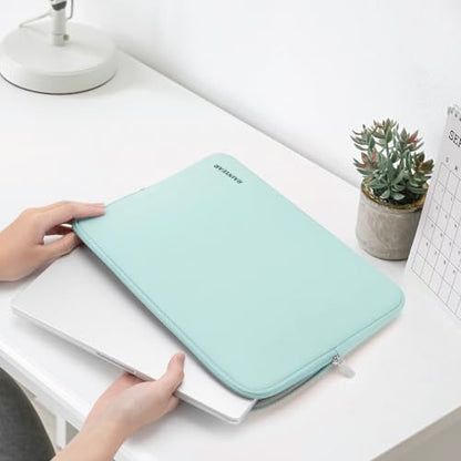 RAINYEAR 15.6 Inch Laptop Sleeve Case Compatible with 15.6 Inch Computer Chromebook PC Notebook Ultrabook, Protective Soft Padded Lightweight Laptop Carrying Bag Cover, Mint Green - color: Mint Green, size: 15.6 Inch