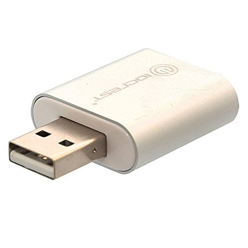 IO Crest SY-AUD20205 USB to Audio Adapter Convert PC USB Port into a Stereo Sound Card for Windows & Mac Silver