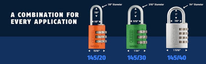 ABUS 145/30 Non-TSA Combination Lock for Hard Cases, Luggage, Resettable | Red - color: Red, size: 30 mm