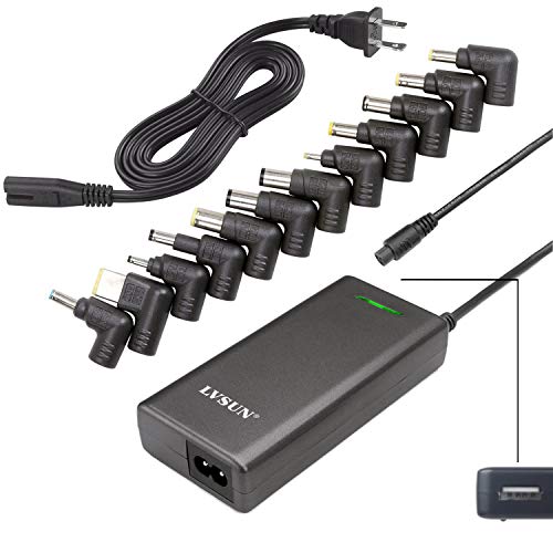 Universal Laptop Charger 90W, Slim AC Adapter Power Supply Cord with USB Port for Mobile Phones| Tablet Compatible with Dell Lenovo Toshiba Acer Asus Gateway IBM and Most Notebooks