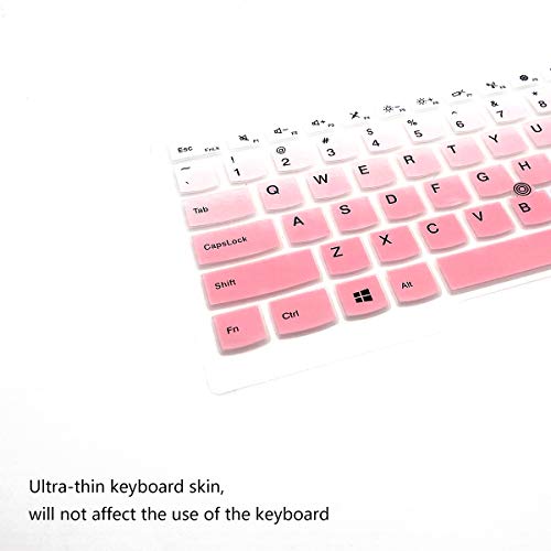 2 PCS Keyboard Cover for 14" Thinkpad T14 Gen 2/1, E14 Gen 4/3/2, T14s Gen 2/1, L14 Gen 3/2, Thinkpad T490 T495 T480 T480S T470, ThinkPad P14s, X1 Carbon 8th/7th/6th, X1 Extreme Gen 3/2-OPink+Clear - color: OmbrePink+Clear