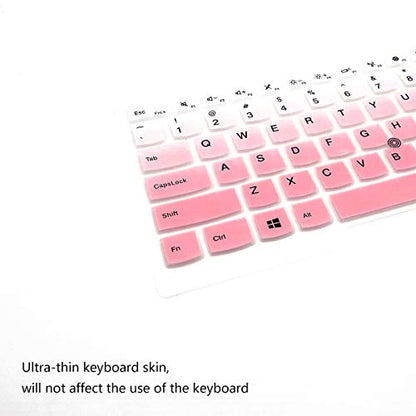 2 PCS Keyboard Cover for 14" Thinkpad T14 Gen 2/1, E14 Gen 4/3/2, T14s Gen 2/1, L14 Gen 3/2, Thinkpad T490 T495 T480 T480S T470, ThinkPad P14s, X1 Carbon 8th/7th/6th, X1 Extreme Gen 3/2-OPink+Clear - color: OmbrePink+Clear