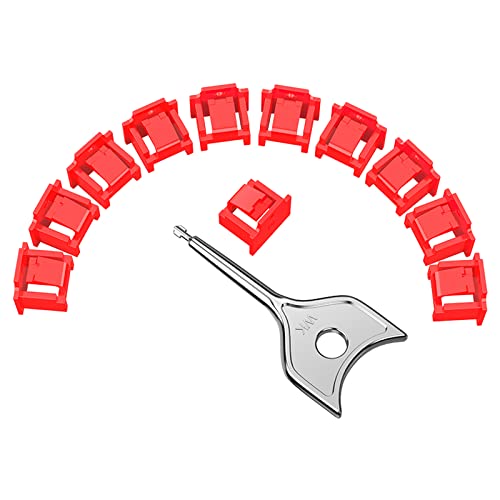 72Pcs RJ45 Port Lock with 3 Keys, Locking RJ45 Port/Dust Blocker,RJ45 Dust Cover Cap Female Port Plugs Protector,Compatible RJ45 Port Devices (Red) - color: Red, size: 72+3