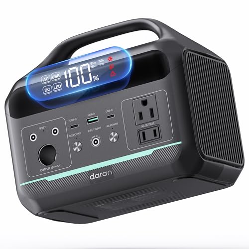 Portable Power Station 300W, 192Wh Large Power Bank with 110V AC Outlet, LiFePO4 Battery Backup,8-Ports Solar Generator Fast Charging for Camping, Hurricane Emergency, Outdoor,Home(Solar Optional) - color: Premium Black