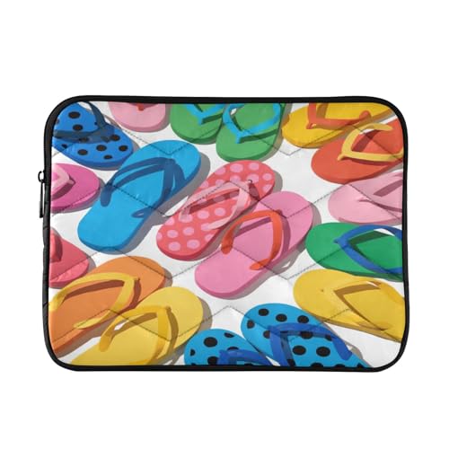 Flip Flops Pattern 15-16 Inch Quilted Laptop Sleeve Case Soft Notebook Protector Bag Computer Carrying Case - color: flip flops pattern, size: Large
