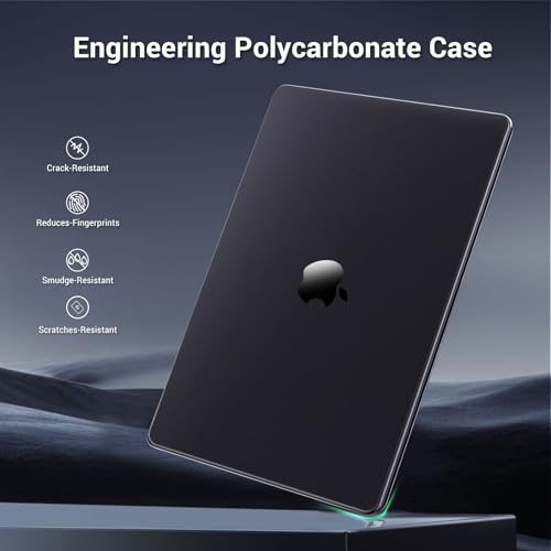 MOSISO Compatible with MacBook Air 15 inch Case M5 M4 M3 M2, Black Clear | Ultra Thin Hard Case,Precision Color & Anti-Fingerprint -Compatible with MacBook Air 15.3 inch A3241 A3114 A2941 2026-2023 - color: Black Clear