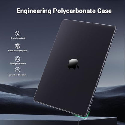 MOSISO Compatible with MacBook Air 15 inch Case M5 M4 M3 M2, Black Clear | Ultra Thin Hard Case,Precision Color & Anti-Fingerprint -Compatible with MacBook Air 15.3 inch A3241 A3114 A2941 2026-2023 - color: Black Clear
