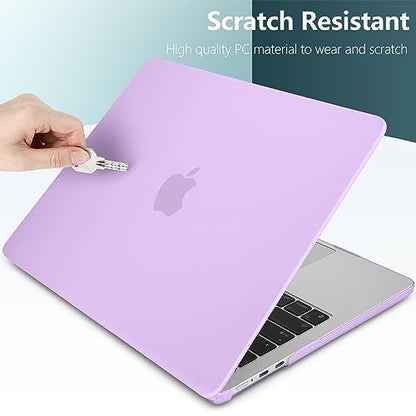 DONGKE Compatible with MacBook Air 13 inch Case M5 M4 M3 M2 2026 2025 2024-2022 A3449 A3240 A3113 A2681, Plastic Hard Shell & Keyboard Cover for MacBook Air 13.6 inch, Matte Purple - color: Matte Purple