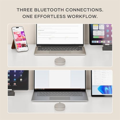 Satechi OntheGo Bluetooth Mouse with USB C Rechargeable Battery, Connect up 3 Devices, Compact and Portable Wireless Mouse for Laptop, Computer, Tablet – Sand - color: Sand
