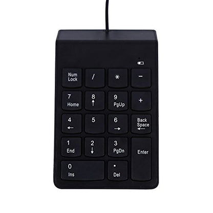 USB Numeric Keypad, Wired Number Pad Silent 18 Keys Number Keypad Keyboard Portable Financial Accounting Numpad Slim Mini Number Pad for Laptop Desktop PC Pro