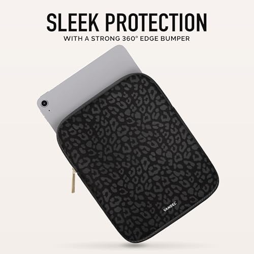 Vandel Slim & Protective Tablet Sleeve for 9-11 inch iPads A16, 11" iPad Pro, 10.9" iPad,10.2" iPad, 10.9" iPad Air, 11 Inch Samsung Galaxy Tab A9+, Bag Fits Magic Keyboard - color: c. Black Leopard, size: 9-11 Inch Tablet