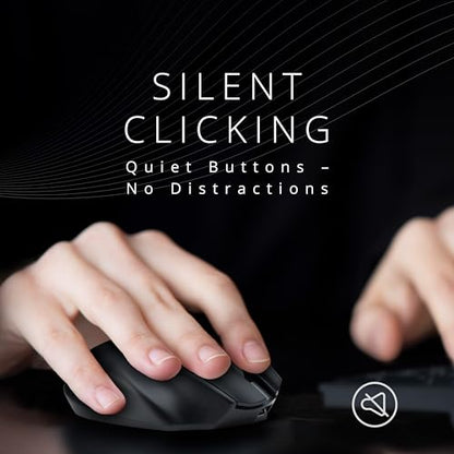 Kensington Wireless Mouse, Pro Fit Ergo MY435 EQ Rechargeable Mouse, Fits Small to Medium-Size Hands, Programmable Buttons, Quiet-Click Buttons, Bluetooth 5.0 & 2.4GHz Connection - Black (K72501NA) | Fits small to medium hands, programmable and quiet-clic