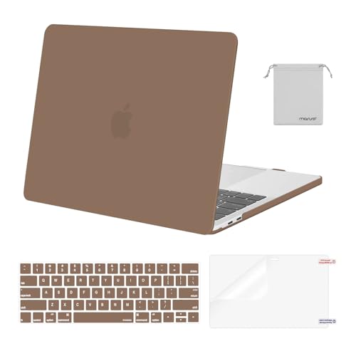 MOSISO Compatible with MacBook Pro 13 inch Case M2 M1 2026 2025 2024-2016 | A2338 A2251 A2289 A2159 A1989 A1708 A1706, Plastic Hard Shell&Keyboard Cover&Screen Film&Storage Bag, Caramel Brown - color: Caramel Brown