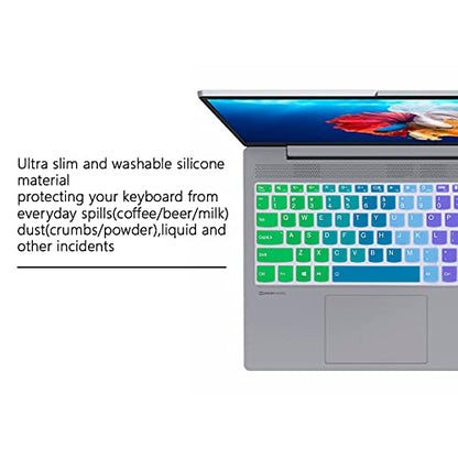 Keyboard Cover for Lenovo Yoga 7i 15.6" 16", IdeaPad 3/3i 15.6 17.3, 5/5i 15.6 17.3/Flex 5/Flex 5 15.6, Yoga Slim 7 15, Slim 7 15.6, ThinkBook 15/15P G2 G3 G4 (Rainbow) - color: Rainbow
