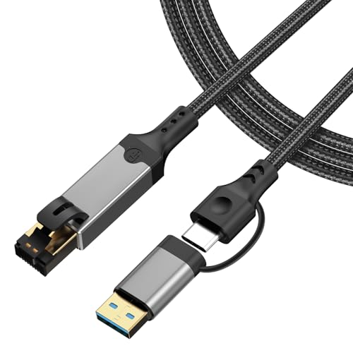 USB 3.0 to Ethernet Cable Adapter, Ethernet to USB C Cable - 3.3FT, USBC to RJ45 Gigabit (1000M) Network Adapter for Laptop, Compatible with MacBook/Surface/iPad Pro/Phone, Windows 11/10/8/7, Mac OS - size: 3.3FT