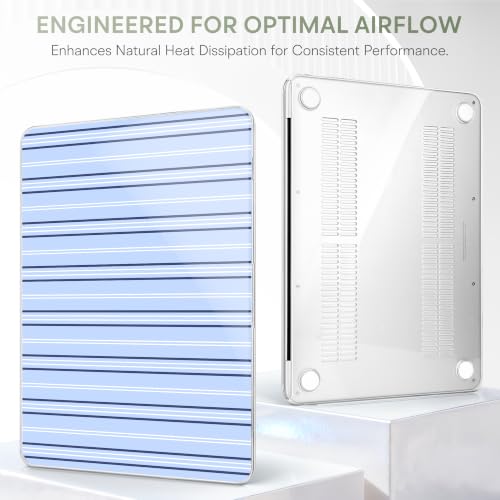 Compatible with MacBook Neo 13 inch (2026 Release A3404) (A18 Pro) with Liquid Retina Display, Printed Slim Protective Case with Screen Protector & Keybaord Cover, Blue Lines - color: Blue lines