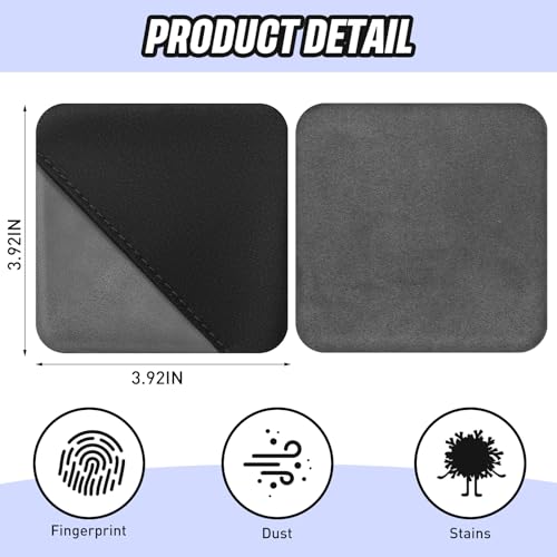 Hahafelt 4 Pcs Car Screen Cleaner Car Touch Microfiber Screen Cleaner Cloth Cleaning Wipes Interior Pad for Vehicle Dashboard LCD Accessories 4.13×4.13 Inches(Square) - style: Square